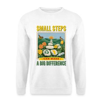 Small steps, big impact - Unisex Sweatshirt - white - Front
