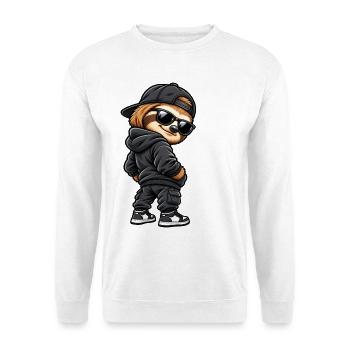 Cool gangster sloth in streetwear style - Unisex Sweatshirt - white - Front