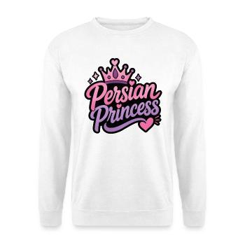 Persische Prinzessin Pink Crown - Unisex Pullover - Weiß - Vorne - Alina (178cm) & Michal (187cm)