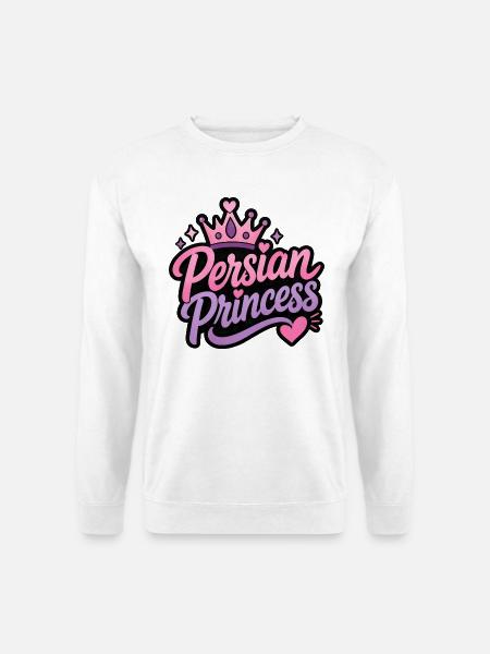 Persische Prinzessin Pink Crown - Unisex Pullover - Weiß