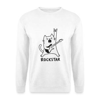 Rock Cat - Unisex Pullover - Weiß - Vorne - Alina (178cm) & Michal (187cm)
