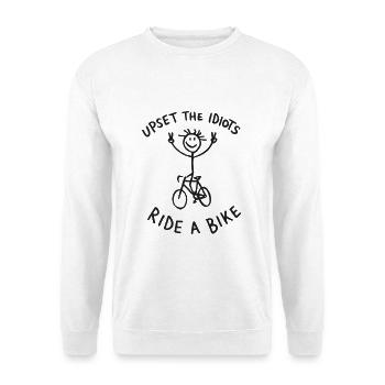 Ride a bike - Unisex Pullover - Weiß - Vorne - Alina (178cm) & Michal (187cm)