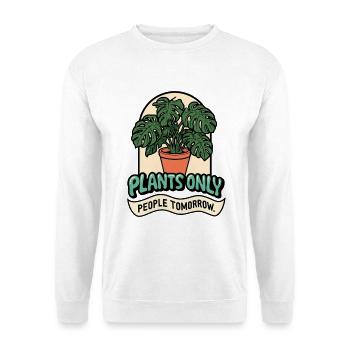 Monstera TODAY! - Unisex Pullover - Weiß - Vorne - Alina (178cm) & Michal (187cm)