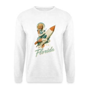 Retro Florida - Unisex Pullover - Weiß - Vorne - Alina (178cm) & Michal (187cm)
