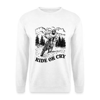 Ride or cry - Unisex Pullover - Weiß - Vorne - Alina (178cm) & Michal (187cm)