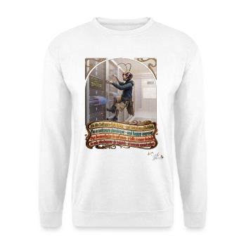 Heuschrecke JOGUE Software Entwickler IT Pop Art - Unisex Pullover - Weiß - Vorne - Alina (178cm) & Michal (187cm)