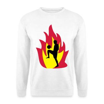 Fussball Feuer - Unisex Pullover - Weiß - Vorne