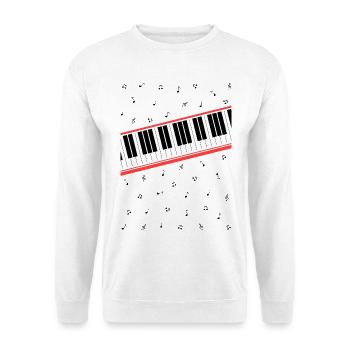 Beat It - Piano und Musiknoten - Unisex Pullover - Weiß - Vorne