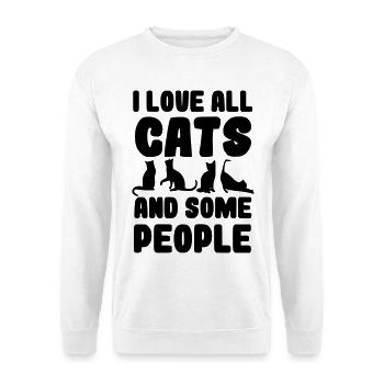 I love all cats and some people* - Unisex Sweatshirt - white - Front