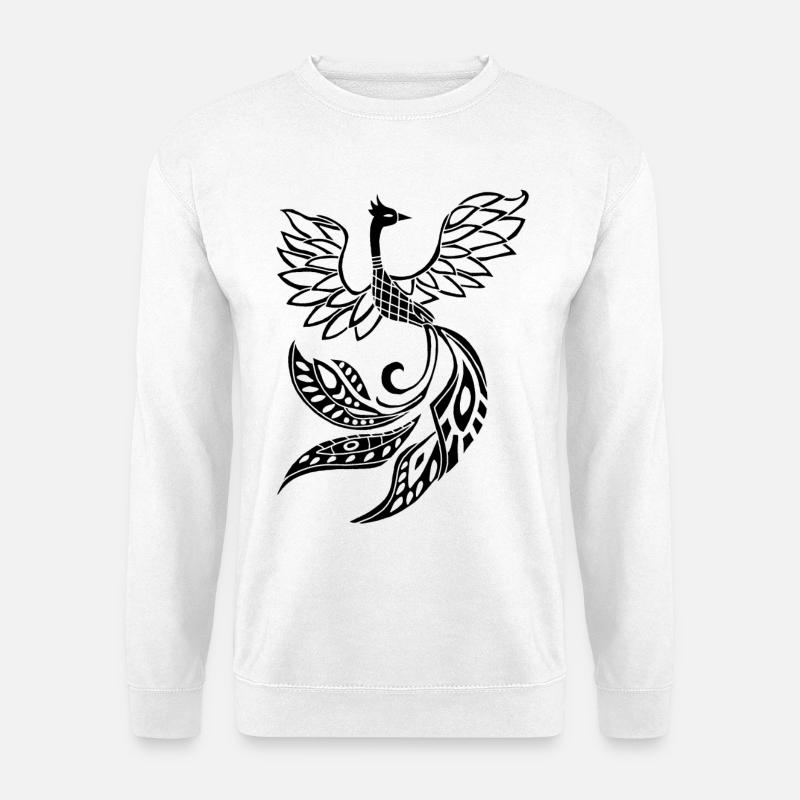 Schwarzer Phönixvogel - Unisex Pullover - Weiß