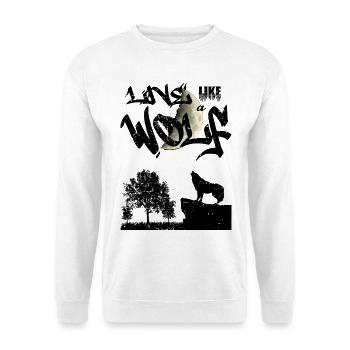 Vivez comme un loup - Sweat-shirt Unisexe - blanc - Devant