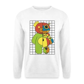 Ours en peluche, robot - Sweat-shirt Unisexe - blanc - Devant