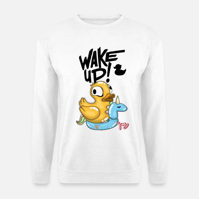 Fantasy Ente mit Einhorn - Unisex Pullover - Weiß