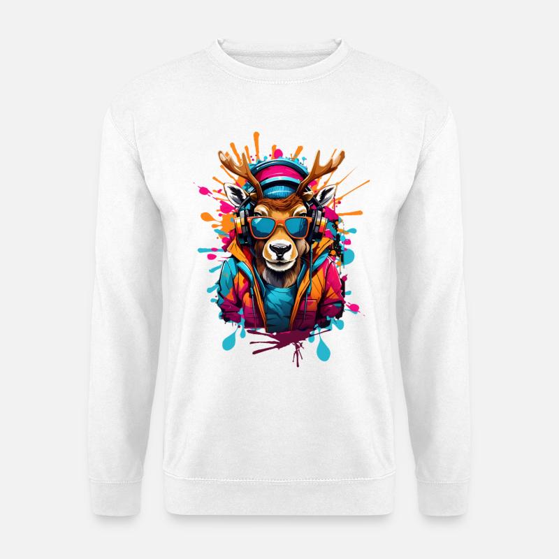 Coole Rentier - Unisex Pullover - Weiß