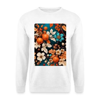 Autumn flowers with tangerines and nuts - Unisex Sweatshirt - white - Front