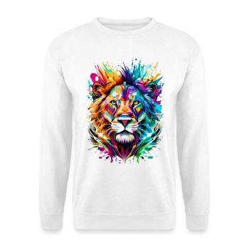 Leo Colorful - Lion Head - Zodiac sign Leo - Unisex Sweatshirt - white - Front