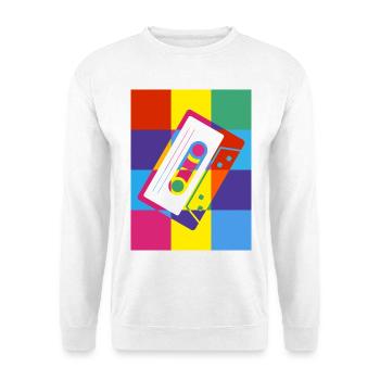 Cassette rétro Pop Art Illustration - Sweat-shirt Unisexe - blanc - Devant