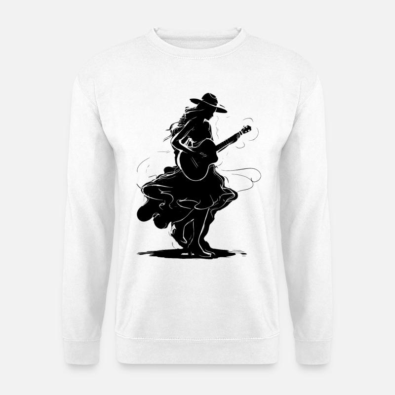 Gitarrenspielerin - Unisex Pullover - Weiß