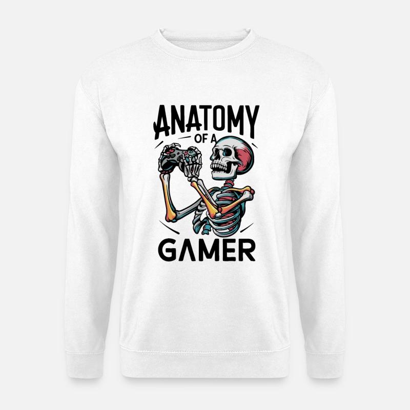 Kniezekskool mit Skelettflammen - Unisex Pullover - Weiß