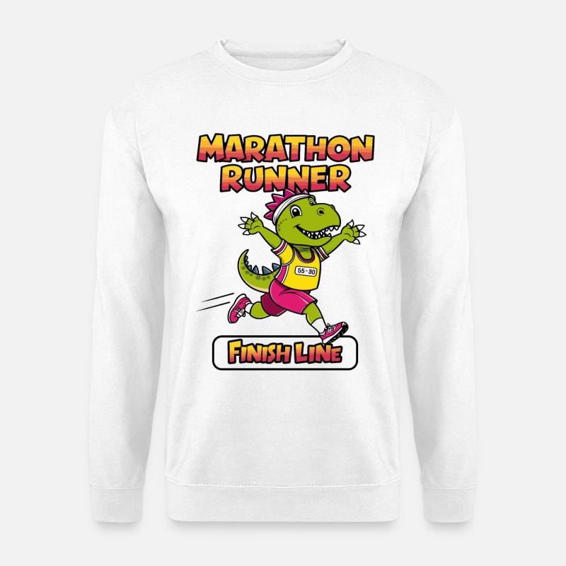 T-Rex Marathon Läufer - Unisex Pullover - Weiß