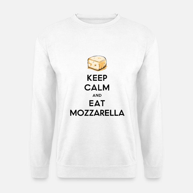 Keep Calm and Eat Mozzarella - Unisex Pullover - Weiß