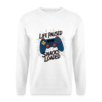 Life Paused, Snacks Loaded - Unisex Sweatshirt - white - Front