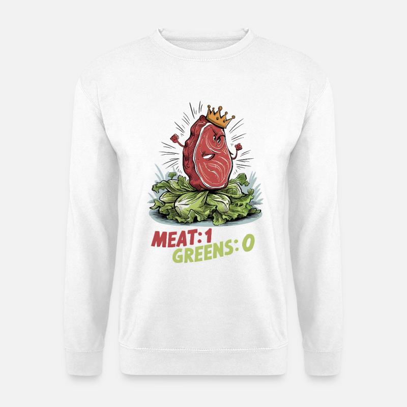 Meat 1, Greens 0 - Unisex Pullover - Weiß