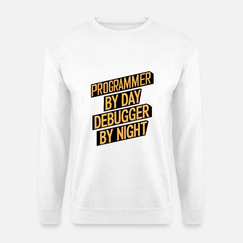 Programmer by Day, Debugger by Night - Unisex Sweatshirt - white