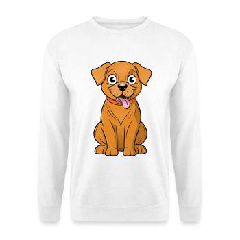 Fröhlicher und süßer brauner Hund - Unisex Pullover - Weiß - Vorne