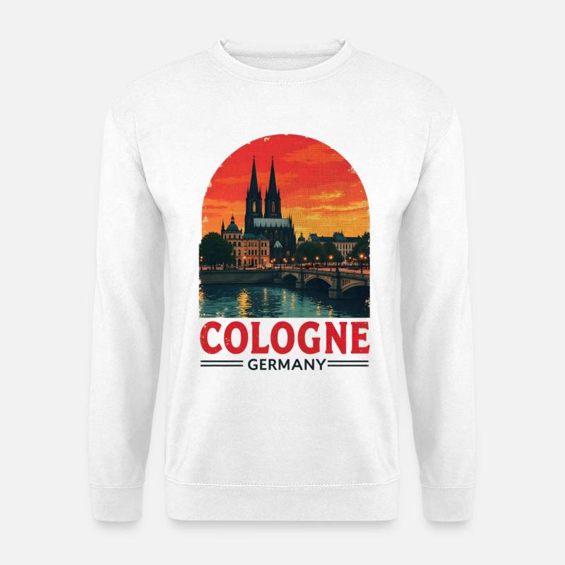 Cologne Germany – Stadtbild Design - Unisex Pullover - Weiß