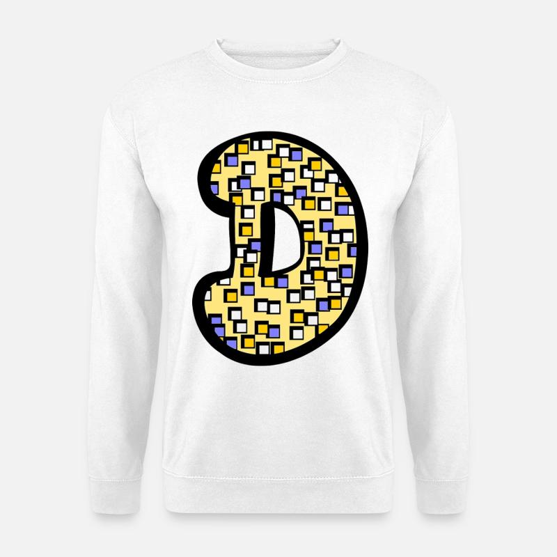 Letter D with character - Unisex Sweatshirt - white