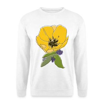 Tulpe mit Veilchen - Unisex Pullover - Weiß - Vorne