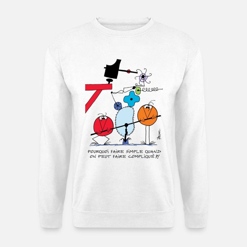 Why make it simple with Shadoks! - Unisex Sweatshirt - white