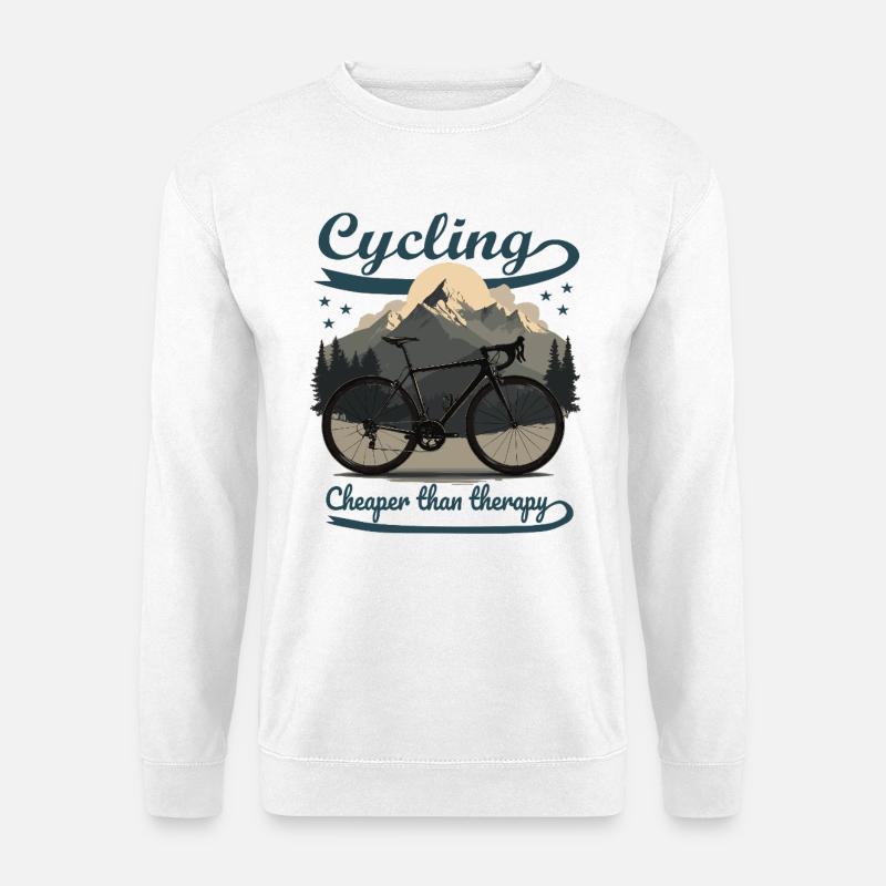 Cycling T-Shirt – Cheaper than Therapy - Unisex Pullover - Weiß