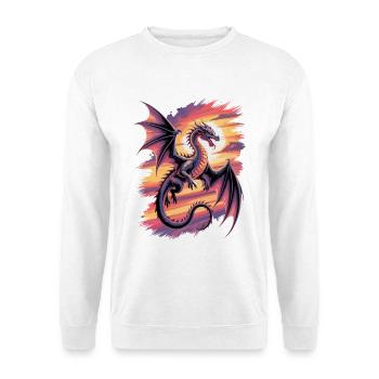 Fantasy dragon at sunset - Unisex Sweatshirt - white - Front
