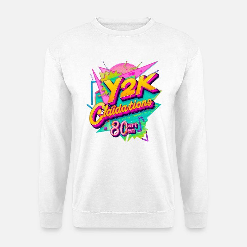 Y2K Retro Celebration Design - Unisex Sweatshirt - white