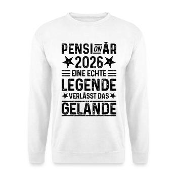 Pensionär 2026 Eine Legende verlässt das Gelände - Unisex Pullover - Weiß - Vorne