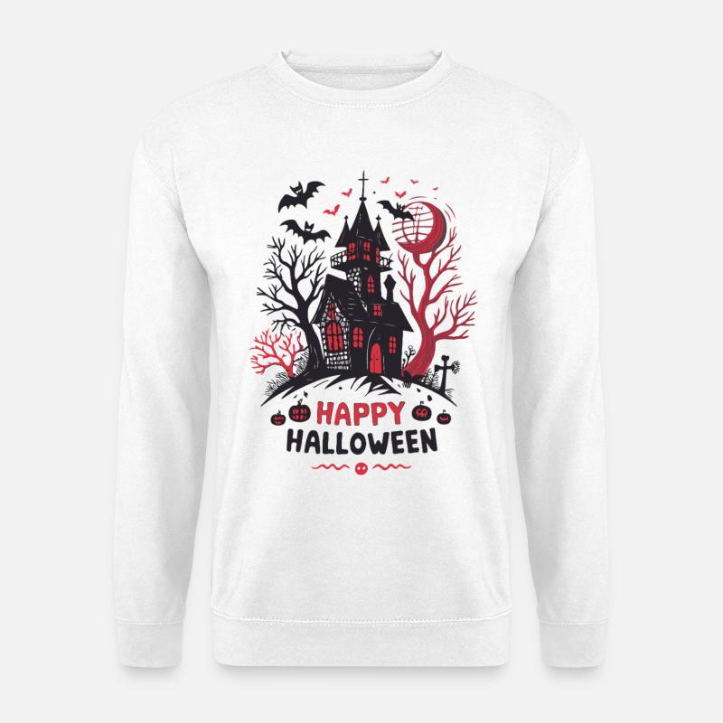 Halloween-Spukhaus - Unisex Pullover - Weiß