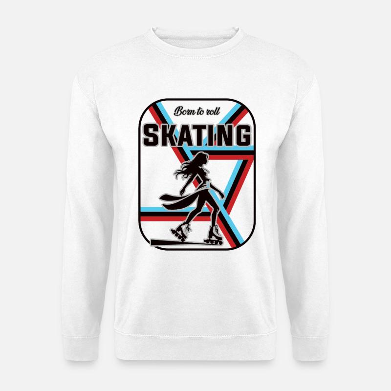 Skating Design – Born to Roll - Unisex Sweatshirt - white