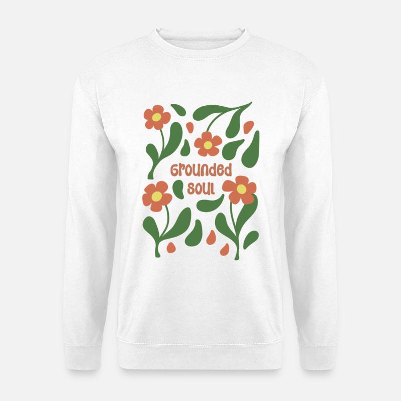 Grounded Soul Floral Pattern - Unisex Sweatshirt - white