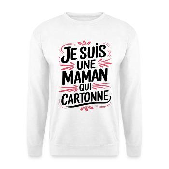 Ich bin eine erfolgreiche Mutter - Unisex Pullover - Weiß - Vorne - Alina (178cm) & Michal (187cm)