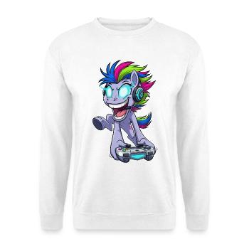 Pegasus de jeu étincelant avec casque - Sweat-shirt Unisexe - blanc - Devant