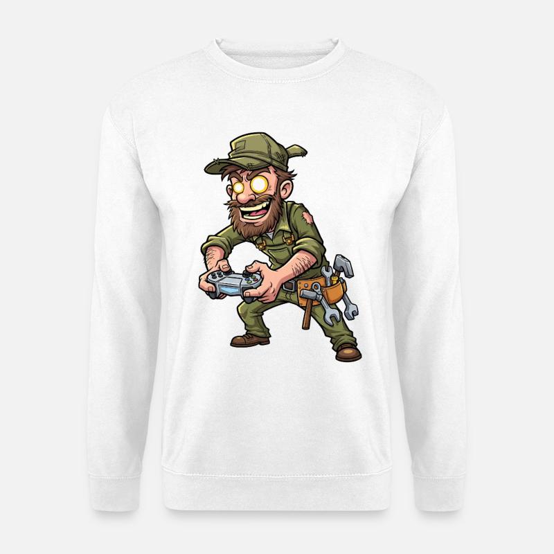 Gamer Schrauber Werkheld Handwerker - Unisex Pullover - Weiß