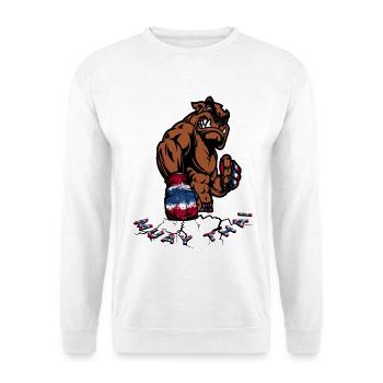 Bulldogge Boxer Flagge Fury - Unisex Pullover - Weiß - Vorne