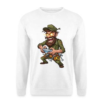 Joueur d’aventure avec outils Craftsman - Sweat-shirt Unisexe - blanc - Devant