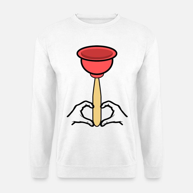Pömpel Ausgussreiniger Handwerker - Unisex Pullover - Weiß
