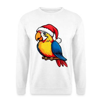 Perroquets Noël / Oiseau du Père Noël - Sweat-shirt Unisexe - blanc - Devant