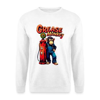 Conception rétro de la pompe GreaseMonkey - Sweat-shirt Unisexe - blanc - Devant