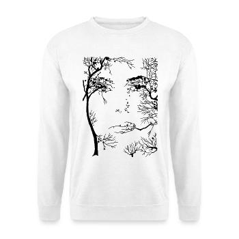 Le visage de la forêt (noir) - Sweat-shirt Unisexe - blanc - Devant