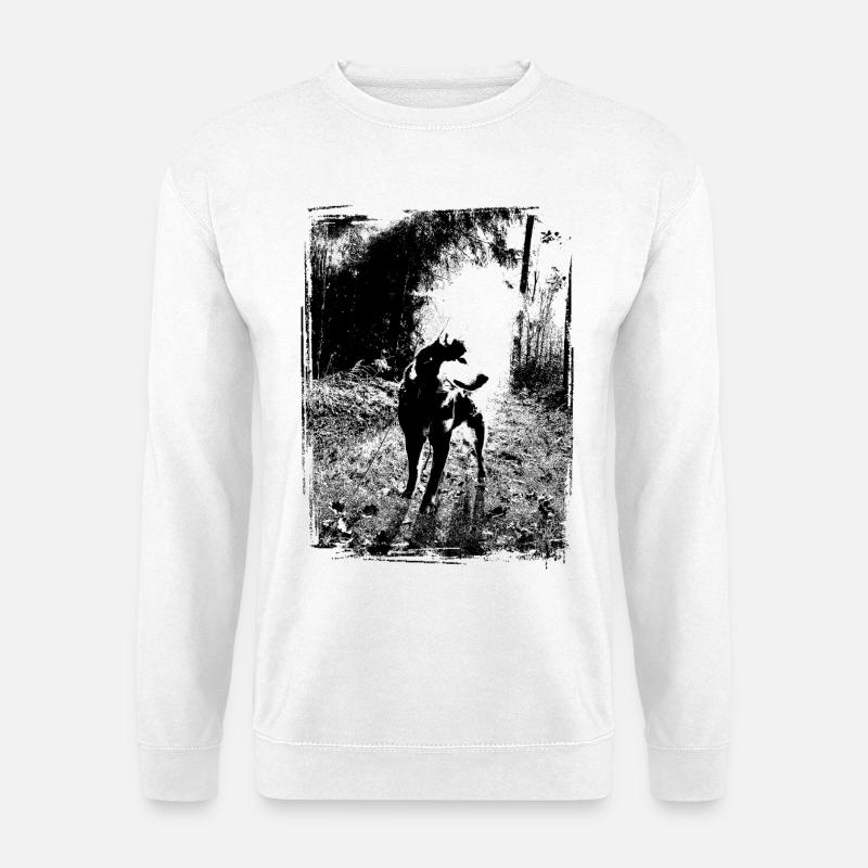 Nachtwald Hundemotiv - Unisex Pullover - Weiß